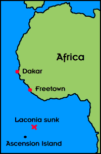 Map of Laconia sinking
